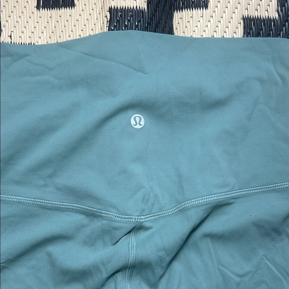 Lululemon Sage/Teal High-Waisted Athleisure Shorts - Picture 4 of 4